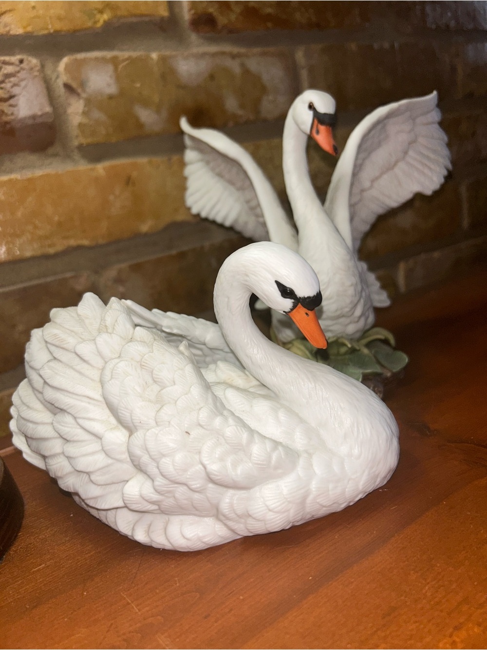 Home Interiors White Porcelain “Swan Song” Figurines